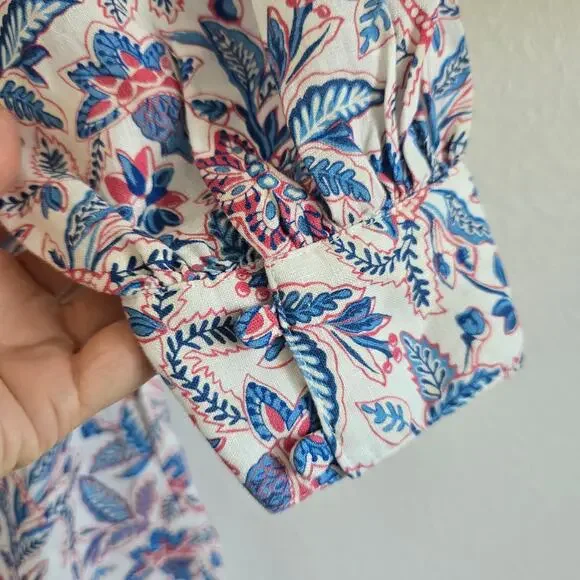 *NWT J. Mclaughlin Nylee 100% Linen Floral Dress Size S Relaxed Fit 3/4 Sleeves - Picture 7 of 12